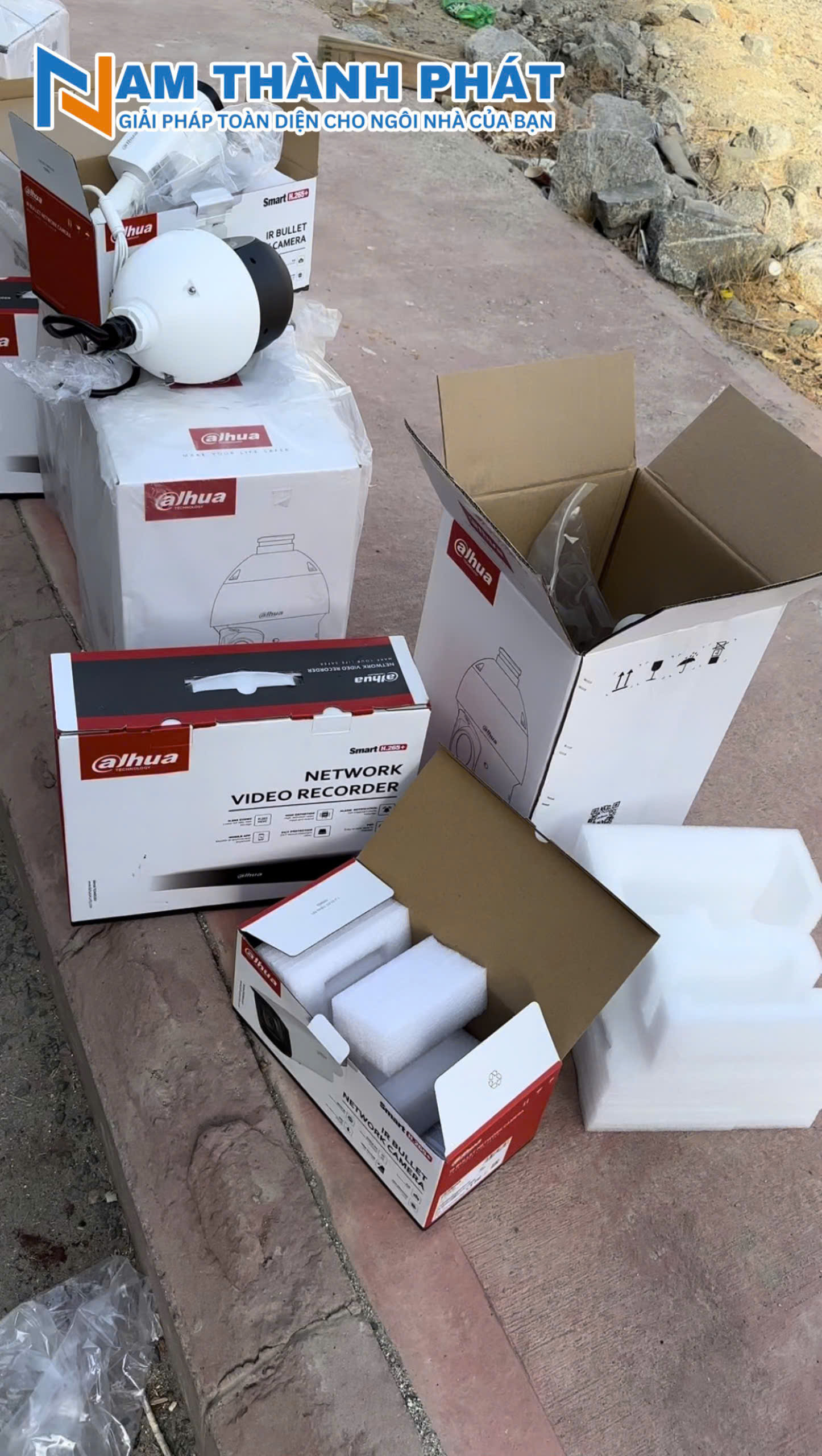 Hình ảnh thi công lắp đặt hệ thống camera quan sát của Nam Thành Phát