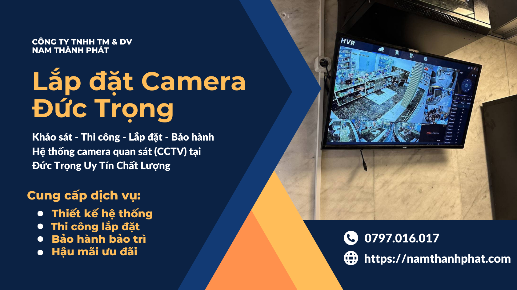 Thiết kế - Khảo sát - Thi công - Lắp đặt - Bảo hành hệ thống camera quan sát tại Đức Trọng